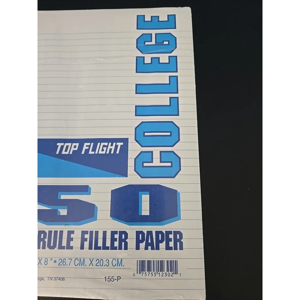 Top Flight Filler Paper, 10.5 x 8 Inches, College Rule, 150 Sheets Sealed NOS